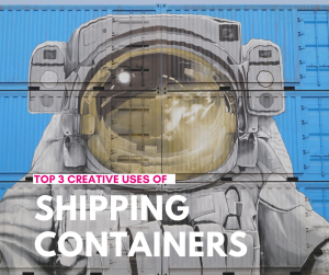 Blog graphic for top 3 creative uses for shipping containers in Australia